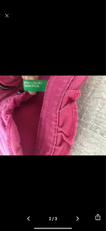 Benetton Benetton pembe kot ceket