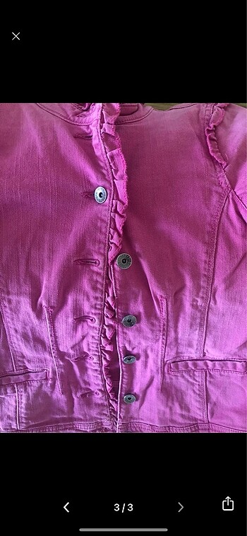 8 Yaş Beden Benetton pembe kot ceket