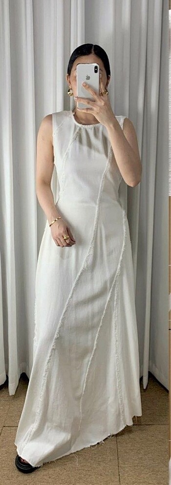 ZARA BEYAZ KOT ELBİSE