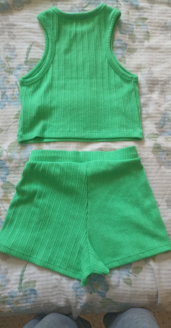 Kadın Fitilli Mini Şort Yeşil - Görsel 2