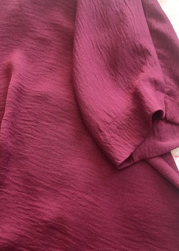 Bordo V Yaka Düğmeli Kadın Gömlek - Görsel 7