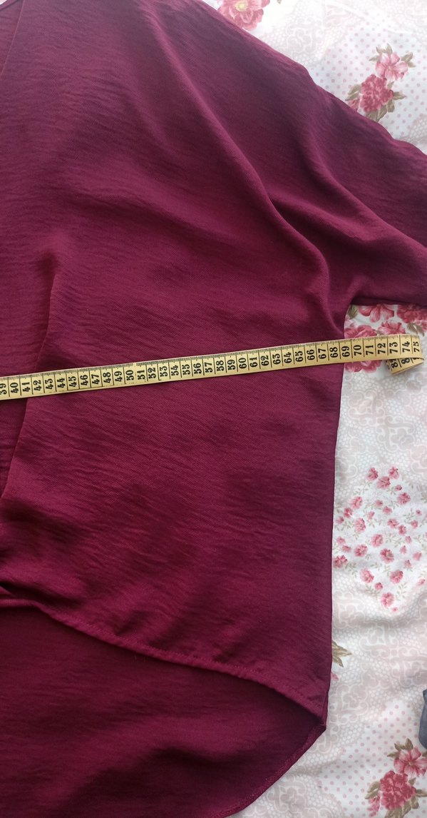 Bordo V Yaka Düğmeli Kadın Gömlek - Görsel 4