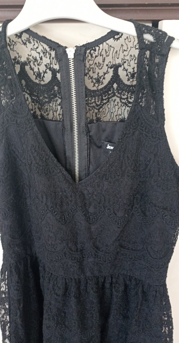 Siyah Dantel Detaylı Midi Kadın Elbise - Görsel 4