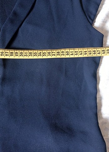 Lacivert V Yaka Midi Kalem Elbise - Görsel 7