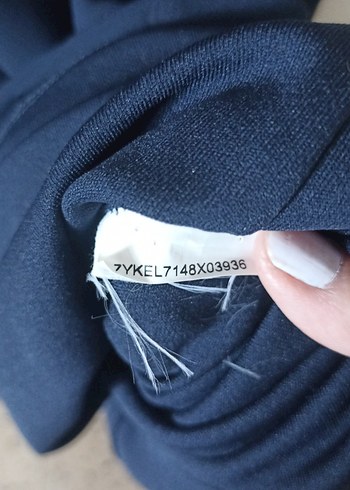 Lacivert V Yaka Midi Kalem Elbise - Görsel 5