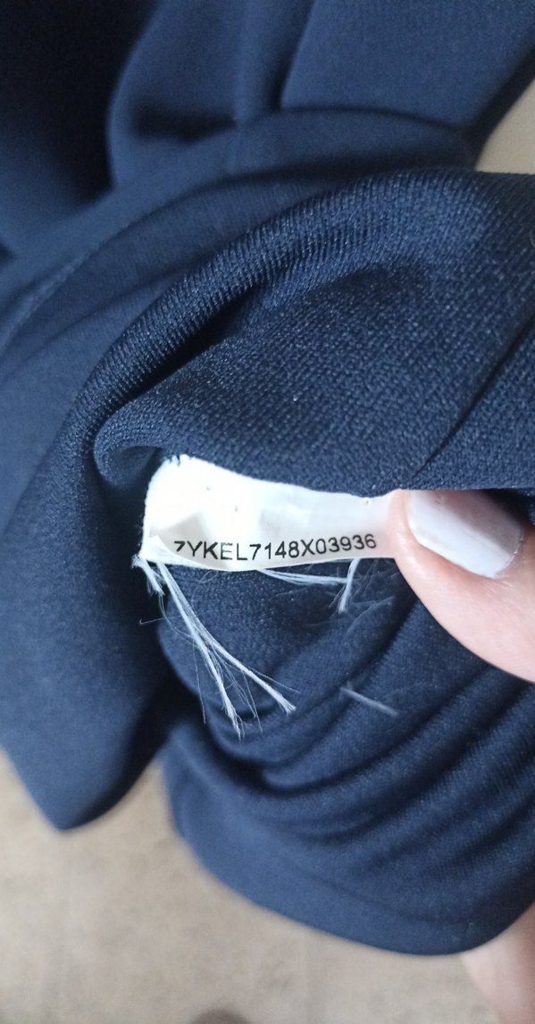 Lacivert V Yaka Midi Kalem Elbise - Görsel 5