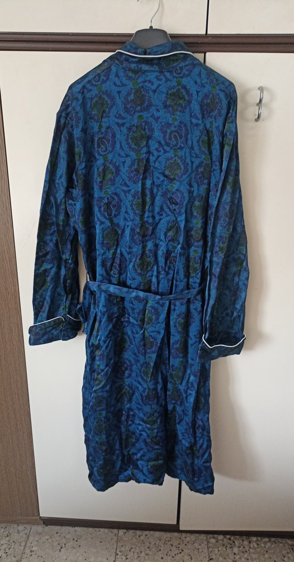 Kadın Lacivert Uzun Bağlamalı sabahlık - Görsel 2