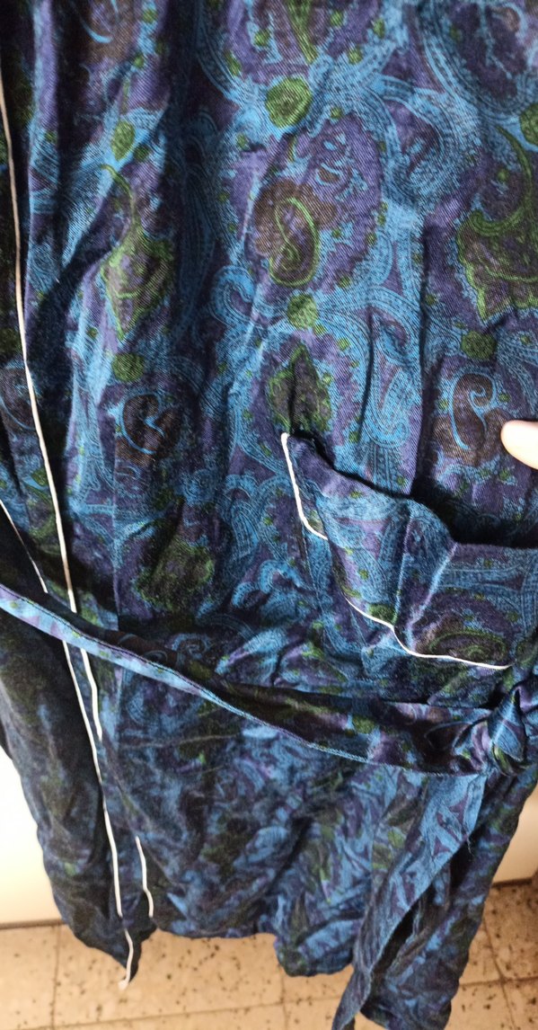 Kadın Lacivert Uzun Bağlamalı sabahlık - Görsel 5