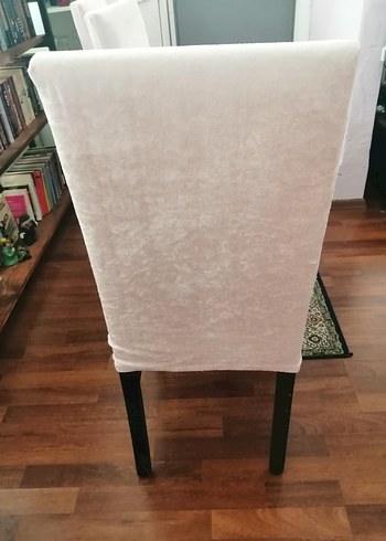 Beden pembe Renk 3 Adet Pudra Rengi Sandalye Kılıfı