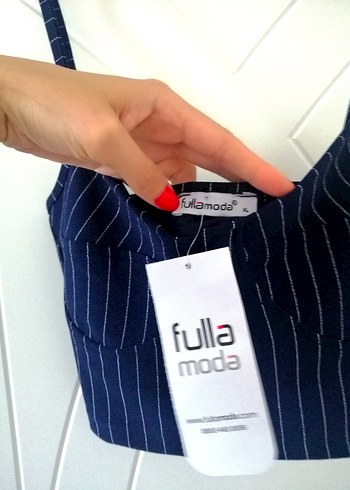 xl Beden lacivert Renk Çizgili V Yakalı Mini Bustiyer