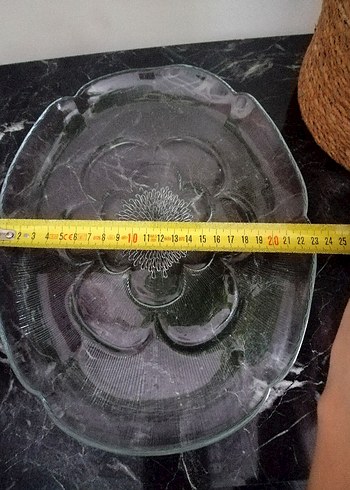 Şeffaf Çiçek Desenli Cam Tabak - Görsel 9