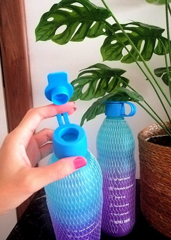 Renkli Büyük Cam Suluk - Görsel 6