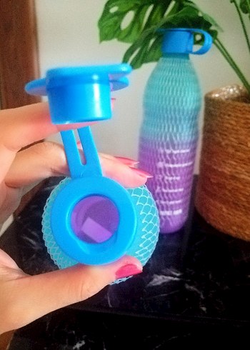 Renkli Büyük Cam Suluk - Görsel 5