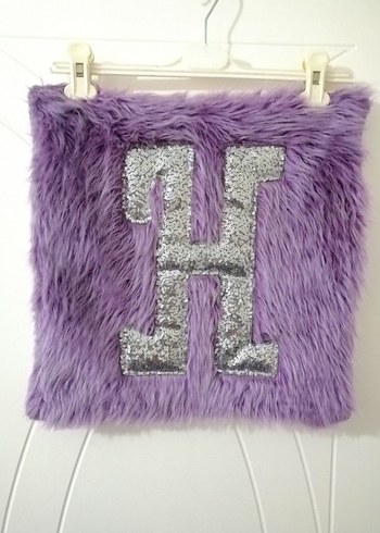 Lila Peluş Payetli Kırlent - Görsel 7