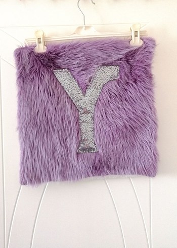 Lila Peluş Payetli Kırlent - Görsel 8