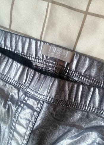 Gri Metalik Kadın Skinny Pantolon - Görsel 6