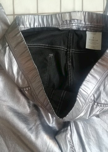 Gri Metalik Kadın Skinny Pantolon - Görsel 10