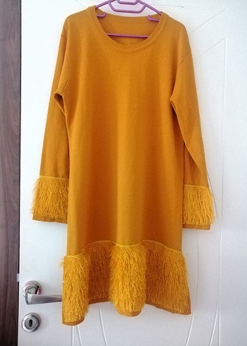 Püskül Detaylı Kadın Triko Tunik - Görsel 12