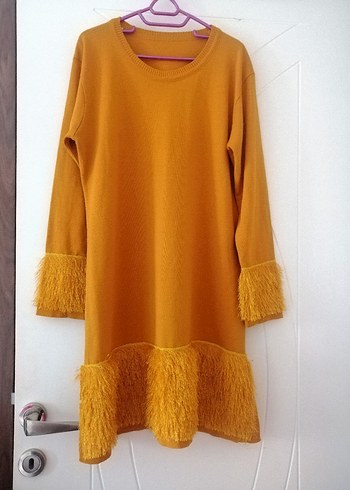 Püskül Detaylı Kadın Triko Tunik - Görsel 9