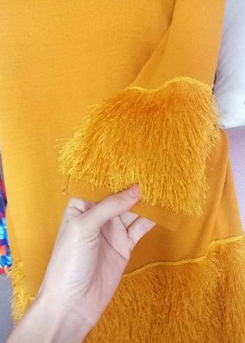 Püskül Detaylı Kadın Triko Tunik - Görsel 14