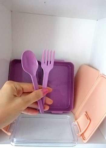 Pembe Pastel Saklama Kabı Beslenme Seti - Görsel 4