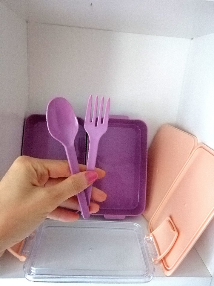 Pembe Pastel Saklama Kabı Beslenme Seti - Görsel 4