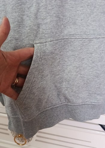 Gri Erkek Çocuk Kapüşonlu Sweatshirt - Görsel 2