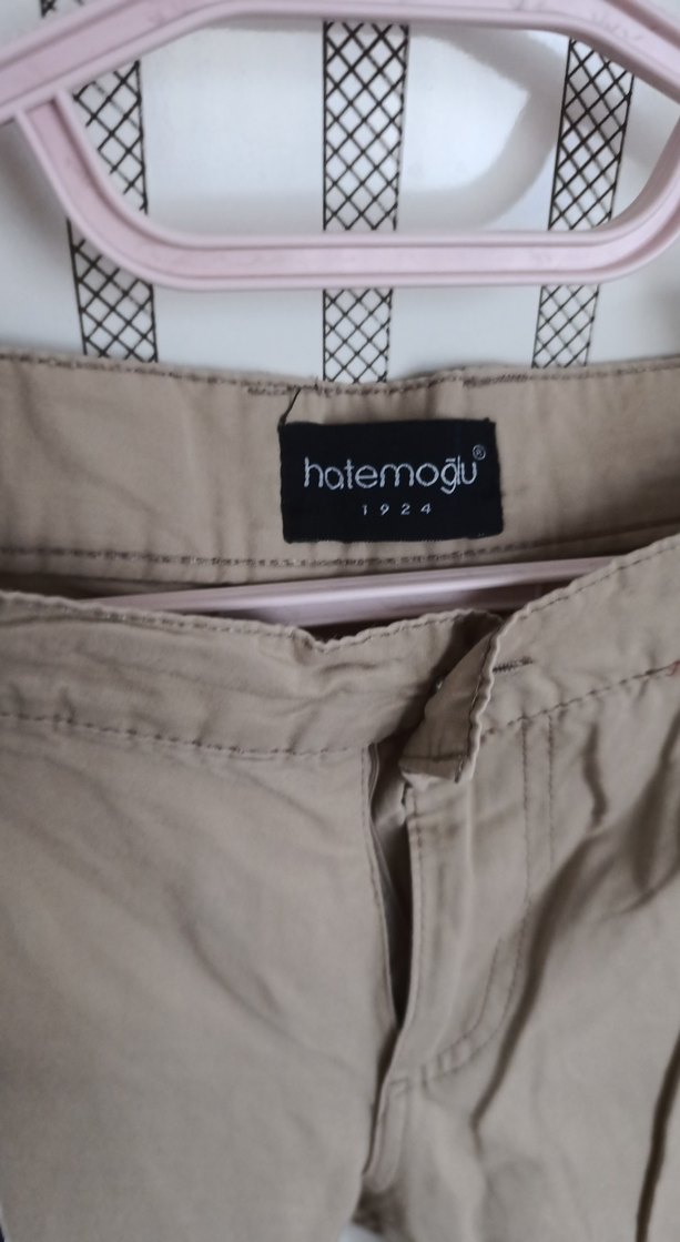 Bej Pamuklu Rahat Kesim Erkek Pantolon - Görsel 2