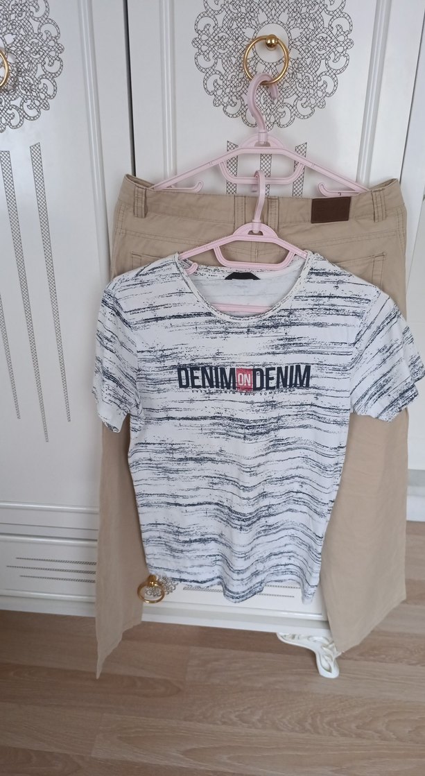 Bej Pamuklu Rahat Kesim Erkek Pantolon - Görsel 5