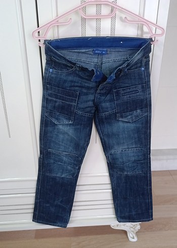 Baskılı Gri Tişört ve Mavi Denim Bol Kesim Jean - Görsel 3