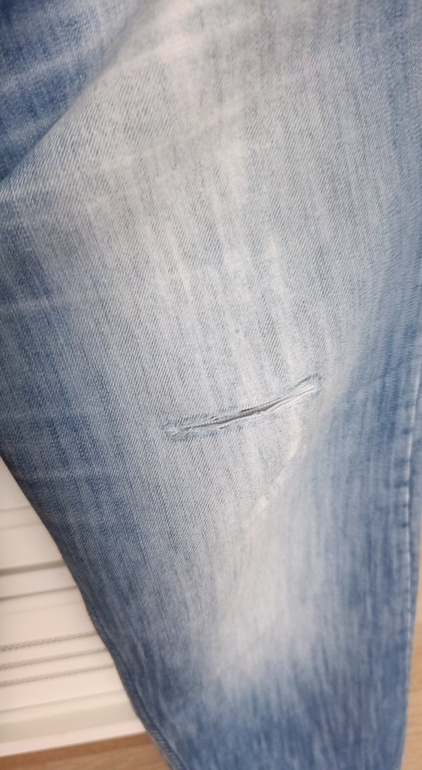 Kadın Mavi Bol Kesim Kısa Denim Pantolon - Görsel 3