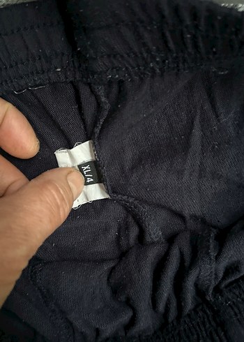 ErkekSiyah Keten Salaş Uzun Pantolon boy 100 cm - Görsel 3