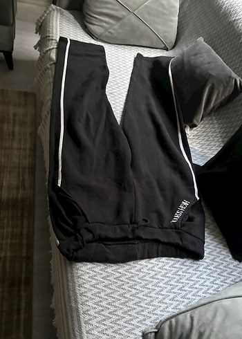 Erkek Siyah Bol Kesim  boy 100 Eşofman Altı lxx ip - Görsel 6