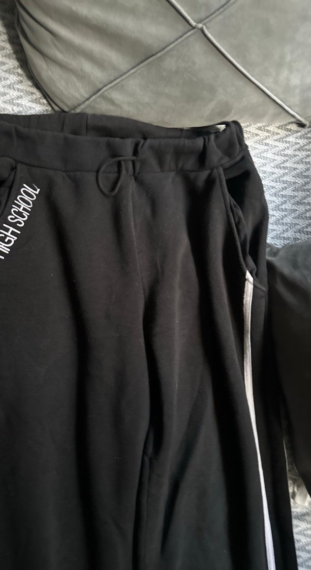 Erkek Siyah Bol Kesim  boy 100 Eşofman Altı lxx ip - Görsel 2