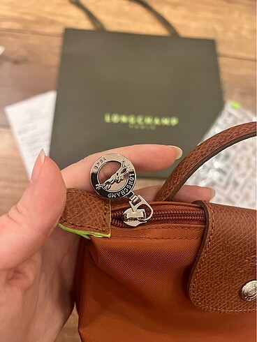 Beden turuncu Renk Orjinal Longchamp kiremit çanta