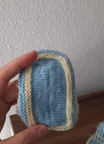 16 Beden mavi Renk 0-3 ay bebek patiği