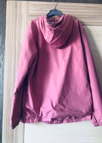 Pembe  Fermuarlı Rahat Kesim yağmurluk - Görsel 6