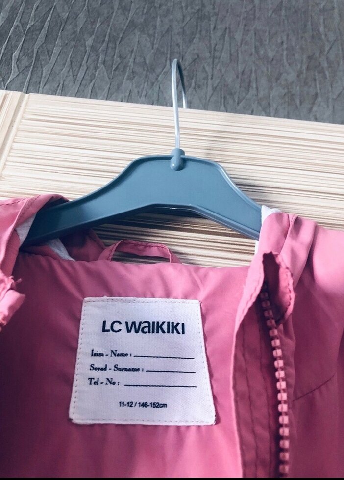 Pembe  Fermuarlı Rahat Kesim yağmurluk - Görsel 4