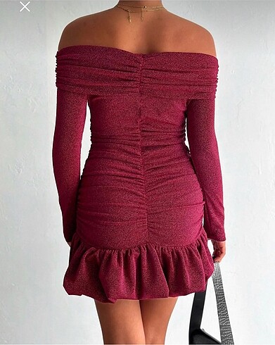m Beden bordo Renk Mini elbise