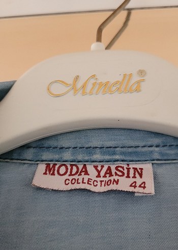 44 Beden Bohem Tarz Mavi Düğmeli Kadın Kot Gömlek
