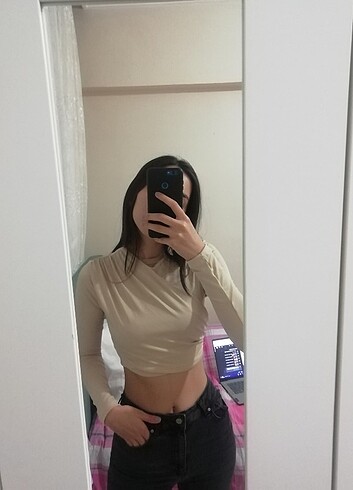 Kadın pliseli crop örme bluz