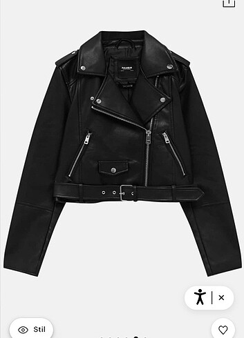 Pull&bear suni deri biker ceket