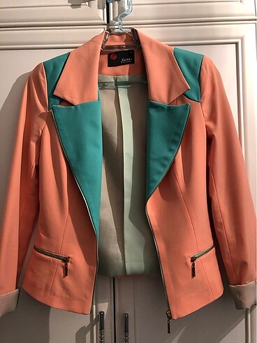 Somon Rengi Tasarım Blazer Ceket