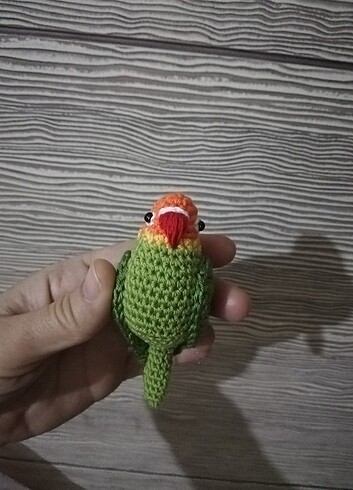 Örgü cennet papağanı anahtarlık