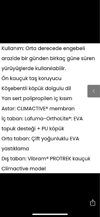 40 Beden gri Renk Lafuma kaliteli kışlık bot