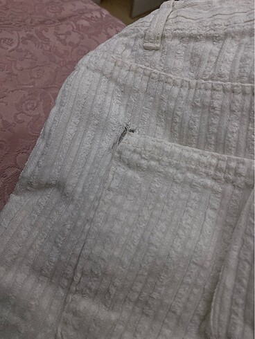 Zara Acık krem kadife fitilli pantolon