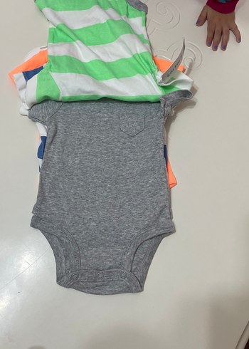 Çizgili Kısa Kollu Bebek Body - Görsel 2