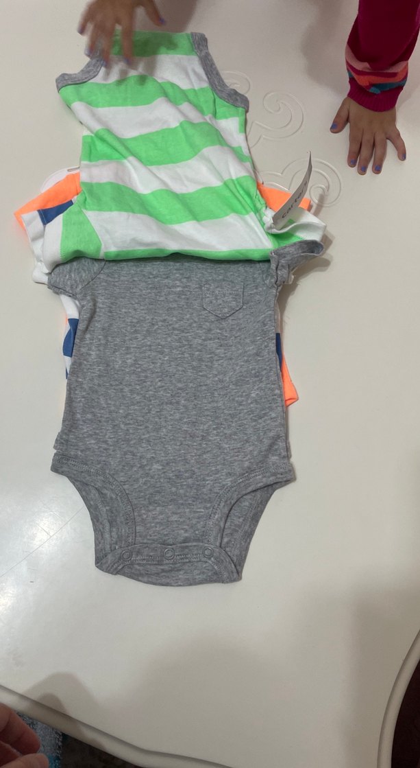 Çizgili Kısa Kollu Bebek Body - Görsel 2