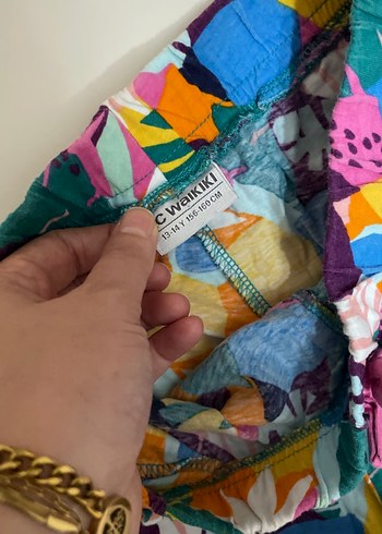 Renkli Pamuklu Püsküllü Bohem Şortlar - Görsel 7