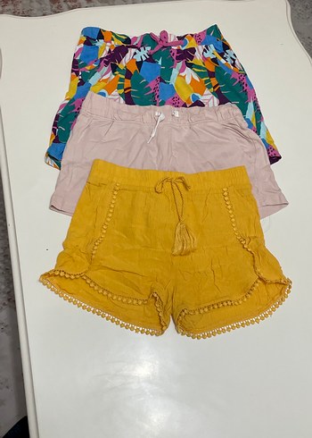 Renkli Pamuklu Püsküllü Bohem Şortlar - Görsel 2